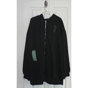Johnny Wujek Men's Big & Tall Full Zip Hoodie‎ in Black Pink Prism 3XLT $79